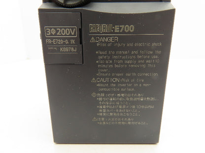 Mitsubishi Electric FR-E720-0.1K Freqrol E700 VFD Drive 1/8HP 3PH 240V