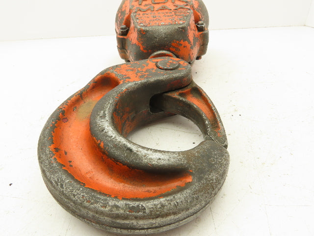 CM Lodestar XL 6 Ton Lower Hook Block Double Reeved Chain Latchlok Orange