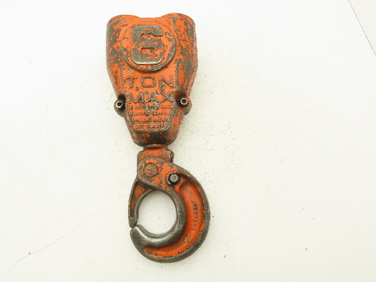 CM Lodestar XL 6 Ton Lower Hook Block Double Reeved Chain Latchlok Orange