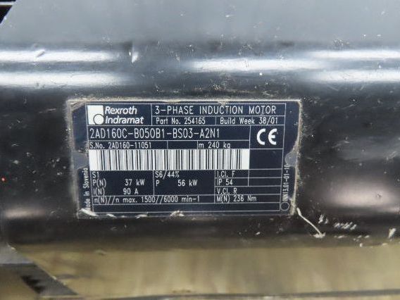 Rexroth Indramat 2AD160C-B050B1-BS03-A2N1 AC Spindle Servo Motor 37kw 6000RPM