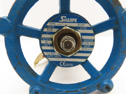 Sharpe Manual Gate Valve 1" NPT Threaded Class 800 A105 Forged Steel