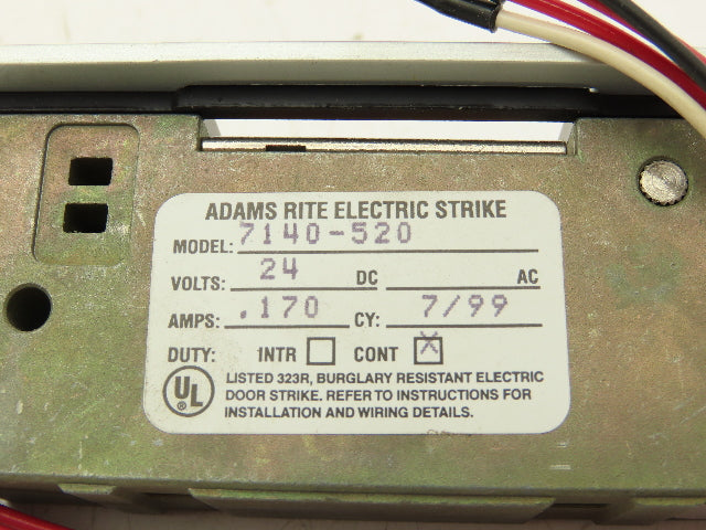 Adams Rite 7140-520-628-00 Electric Strike 24VDC Standard Door Latch
