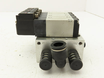 Koganei A180-4E1-83-PSL Pneumatic Solenoid Valve 4-Station Manifold 24VDC