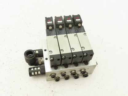 Koganei A180-4E1-83-PSL Pneumatic Solenoid Valve 4-Station Manifold 24VDC