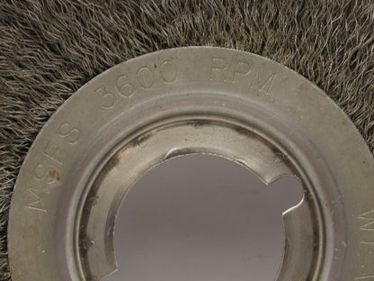 Gornell MSFS Face Crimp Wire Brush Wheel 9" OD 2" ID Bore Fine 0.005" 3600 RPM