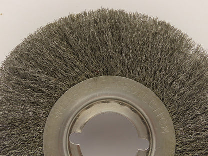 Gornell MSFS Face Crimp Wire Brush Wheel 9" OD 2" ID Bore Fine 0.005" 3600 RPM