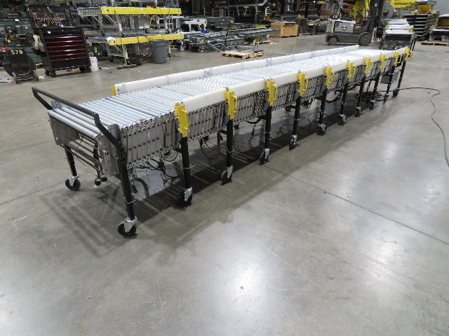 ConveyX 30"x 17'-30' Expandable Powered Roller Flex Conveyor Portable 115V