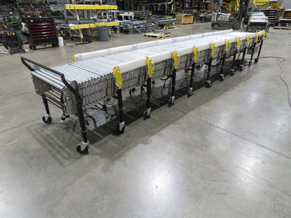 ConveyX 30"x 17'-30' Expandable Powered Roller Flex Conveyor Portable 115V