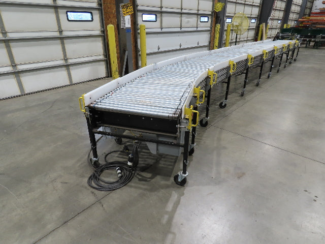 ConveyX 30"x 17'-30' Expandable Powered Roller Flex Conveyor Portable 115V