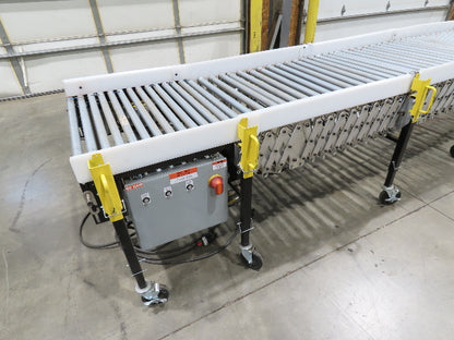 ConveyX 30"x 17'-30' Expandable Powered Roller Flex Conveyor Portable 115V