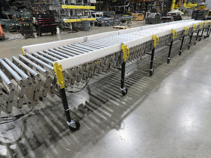 ConveyX 30"x 17'-30' Expandable Powered Roller Flex Conveyor Portable 115V