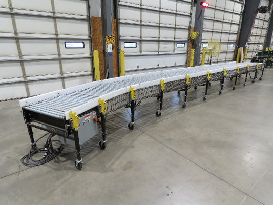 ConveyX 30"x 17'-30' Expandable Powered Roller Flex Conveyor Portable 115V