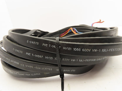 E-24573 PVC Flat Festoon 4/12 12AWG 600V Cable Approximately 40'