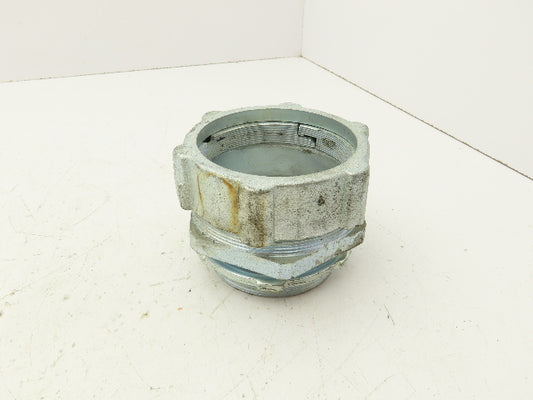 Rigid Compression Connector 3" Threadless Malleable Iron