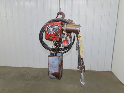 Chicago Pneumatic 1/4 Ton 500Lb Power Vane Air Chain Hoist 11' 2" Lift Pendant