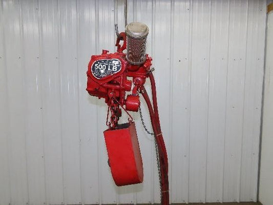 Chicago Pneumatic 1/4 Ton 500Lb Power Vane Air Chain Hoist 10' 2" Lift Pendant