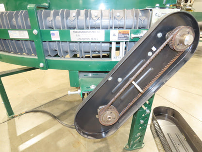 Transnorm TS1500/100 60° LH Curve 24" Belt Conveyor 210 FPM Belt Drive 460V 3PH