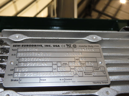 Transnorm TS1500/100 60° LH Curve 24" Belt Conveyor 210 FPM Belt Drive 460V 3PH