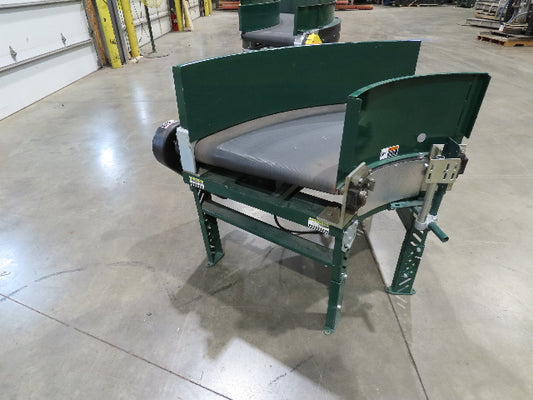 Transnorm TS1500/100 60° LH Curve 24" Belt Conveyor 210 FPM Belt Drive 460V 3PH