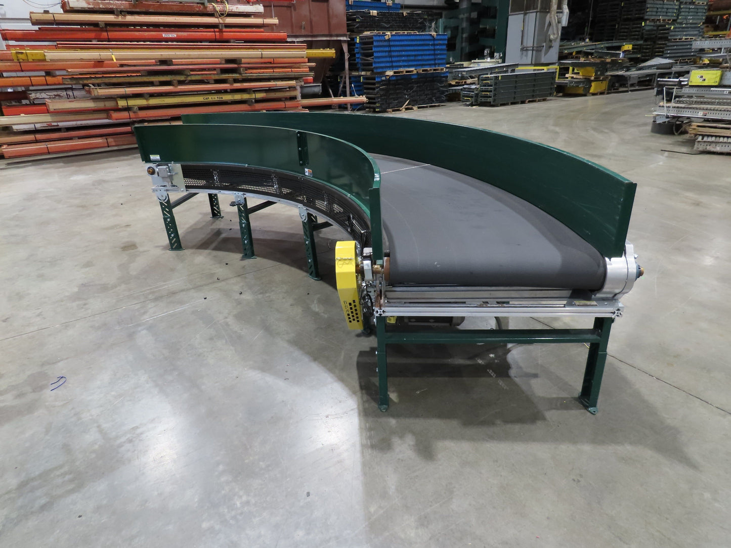 Transnorm TS1500/140 90° RH Curve 32" Belt Conveyor 420 FPM Belt Drive 460V 3PH