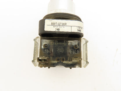 Allen Bradley 800T-QT20R Red Illuminated Pushbutton 30mm