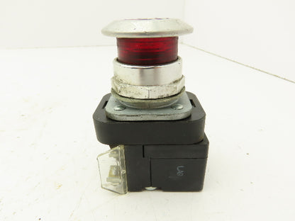 Allen Bradley 800T-FXQH2R Red Illuminated Push/Pull Button 30mm