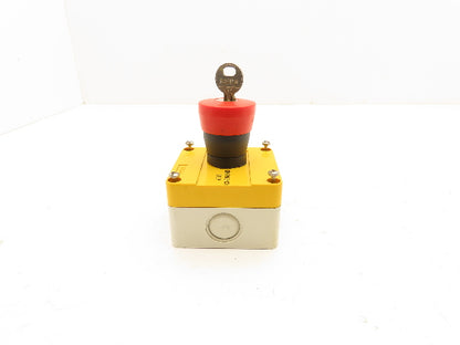 Baco LBX11302 Red E-Stop Key Reset Enclosure 3x3"