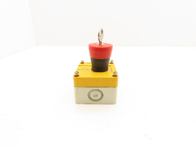 Baco LBX11302 Red E-Stop Key Reset Enclosure 3x3"