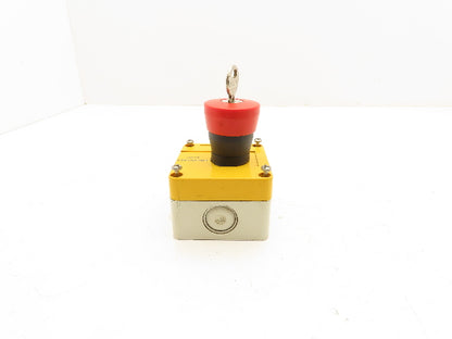 Baco LBX11302 Red E-Stop Key Reset Enclosure 3x3"