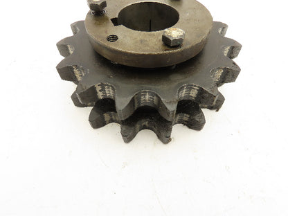 Double Roller Chain Sprocket 15-Tooth 1.25" Pitch 2" Bore