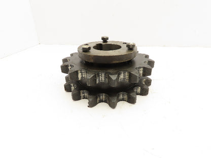 Double Roller Chain Sprocket 15-Tooth 1.25" Pitch 2" Bore