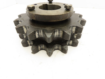 Double Roller Chain Sprocket 15-Tooth 1.25" Pitch 2" Bore