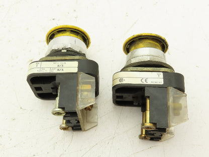Allen Bradley 800T-FXD4 Yellow Push/Pull Button 30mm Lot of 2