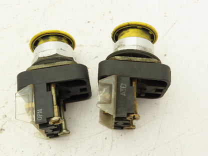 Allen Bradley 800T-FXD4 Yellow Push/Pull Button 30mm Lot of 2