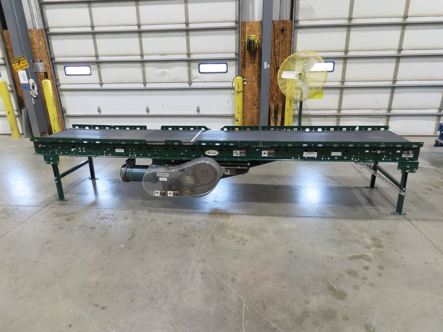 Dematic Rapistan 31"x 14' Slider Bed Conveyor 24" Belt 420fpm Belt Drive 460V