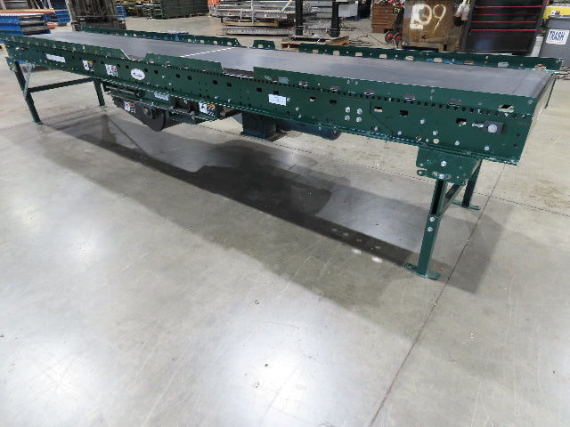 Dematic Rapistan 31"x 14' Slider Bed Conveyor 24" Belt 420fpm Belt Drive 460V