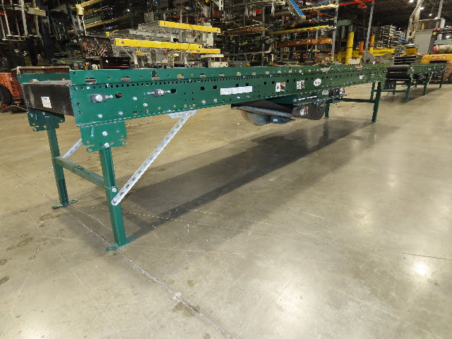 Dematic Rapistan 31"x 14' Slider Bed Conveyor 24" Belt 420fpm Belt Drive 460V