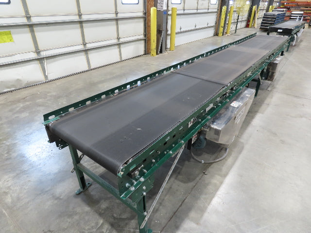Dematic Rapistan 31"x 18' Gapper Conveyor 26" Belt 3-Speed 235-335fpm Belt Drive