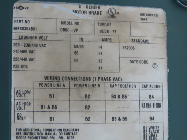 Baldor VEBM3558T-D Inline Gearmotor w/Brake 2Hp 460V 145TC Quantis 42:1 Reducer