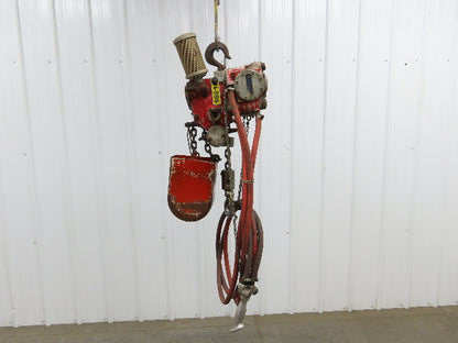 Chicago Pneumatic 1/4 Ton 500Lb Power Vane Air Chain Hoist 14' 8" Lift Pendant