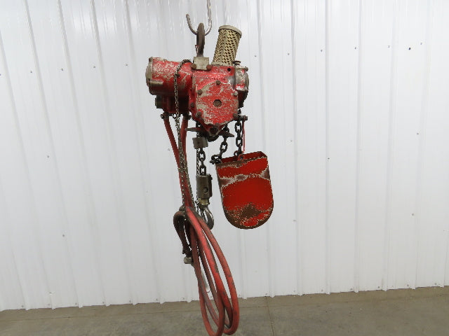 Chicago Pneumatic 1/4 Ton 500Lb Power Vane Air Chain Hoist 14' 8" Lift Pendant