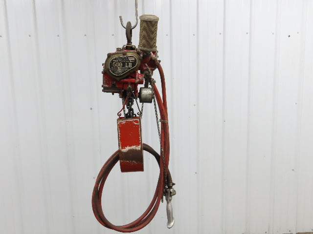 Chicago Pneumatic 1/4 Ton 500Lb Power Vane Air Chain Hoist 14' 8" Lift Pendant