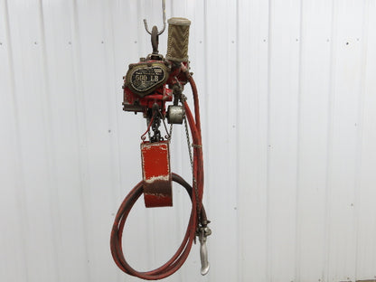 Chicago Pneumatic 1/4 Ton 500Lb Power Vane Air Chain Hoist 14' 8" Lift Pendant