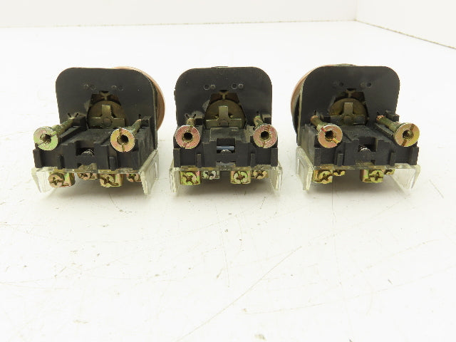 Allen Bradley 800T-E24 Cylinder Lock Push Button Switch Keyed E Stop Lot of 3