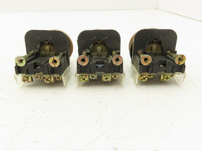 Allen Bradley 800T-E24 Cylinder Lock Push Button Switch Keyed E Stop Lot of 3