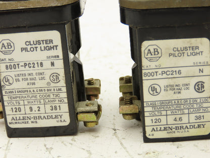 Allen Bradley 800T-PC216 Cluster Pilot Light 30mm Mixed Lot of 7