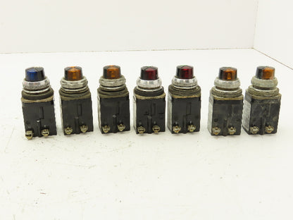 Allen Bradley 800T-PC216 Cluster Pilot Light 30mm Mixed Lot of 7