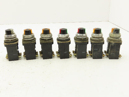 Allen Bradley 800T-PC216 Cluster Pilot Light 30mm Mixed Lot of 7