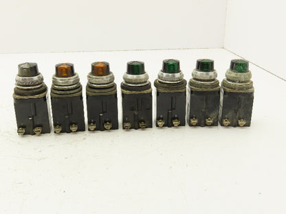 Allen Bradley 800T-PC216 Cluster Pilot Light 30mm Mixed Lot of 7