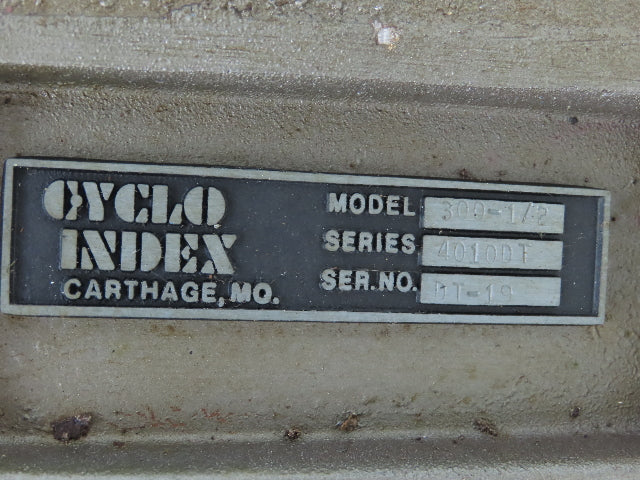 Cyclo Index 4010DT 300-1/2 Dial Table 2-Stop Cam Drive Indexer 180° Rotary 6.5"